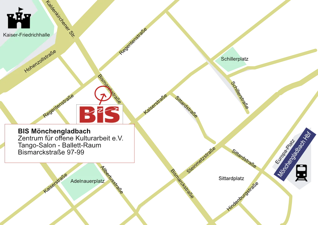 Skizze - Veranstaltungsort Mönchengladbach Bis Zentrum für Kultur e.V.